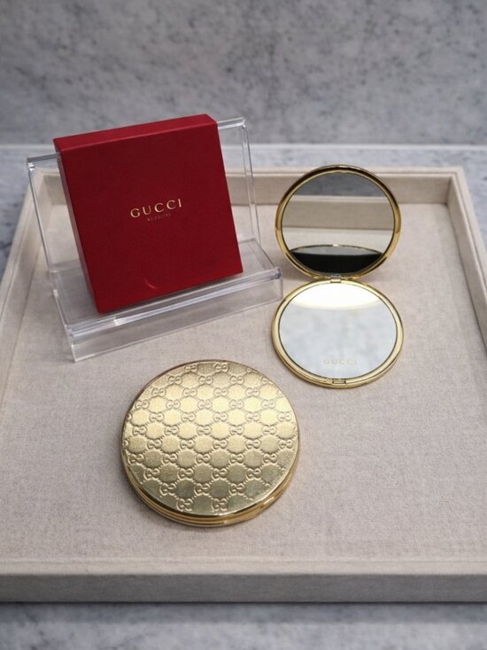 Gucci Accessories - Gucci GG Compact Mirror Gold Tone w/ Box